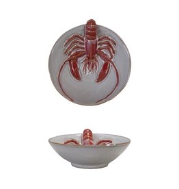 Shoreline Stoneware Bowl with 3D Lobster