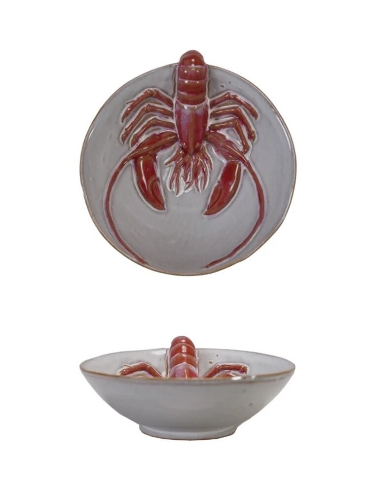 Shoreline Stoneware Bowl with 3D Lobster