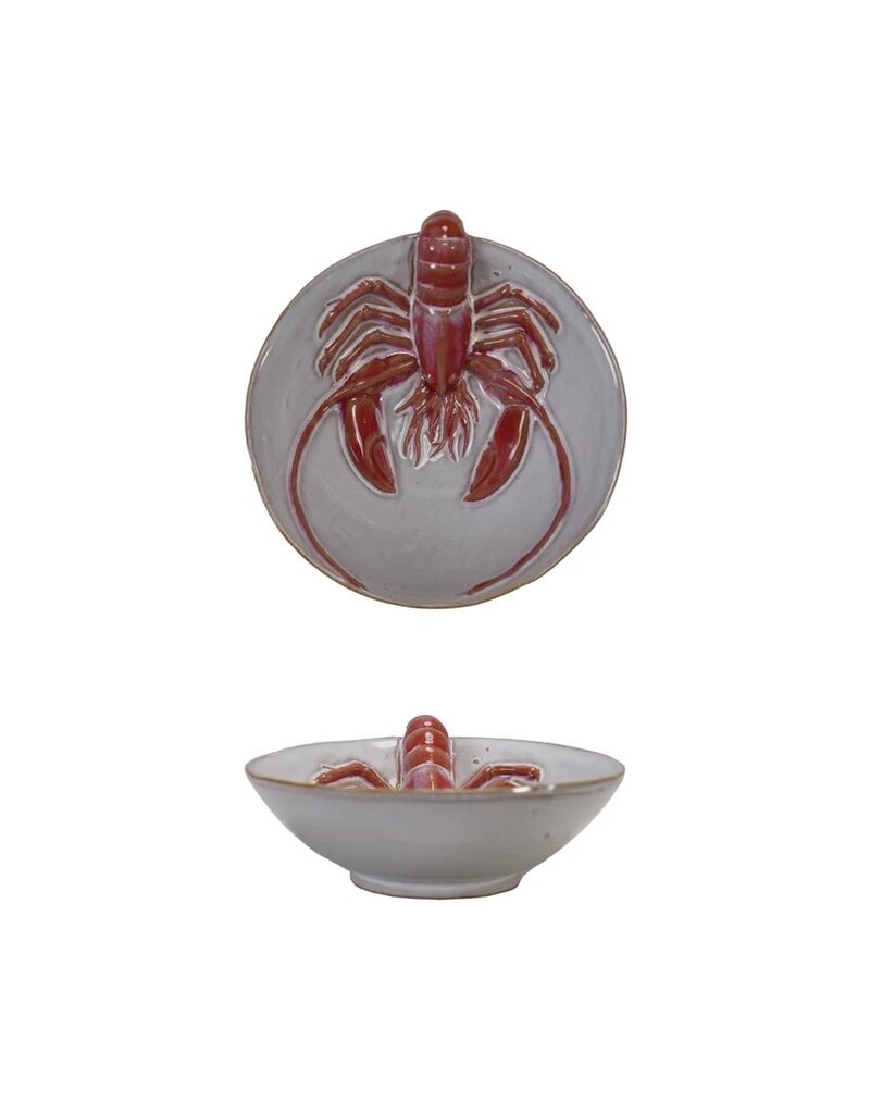 Shoreline Stoneware Bowl with 3D Lobster