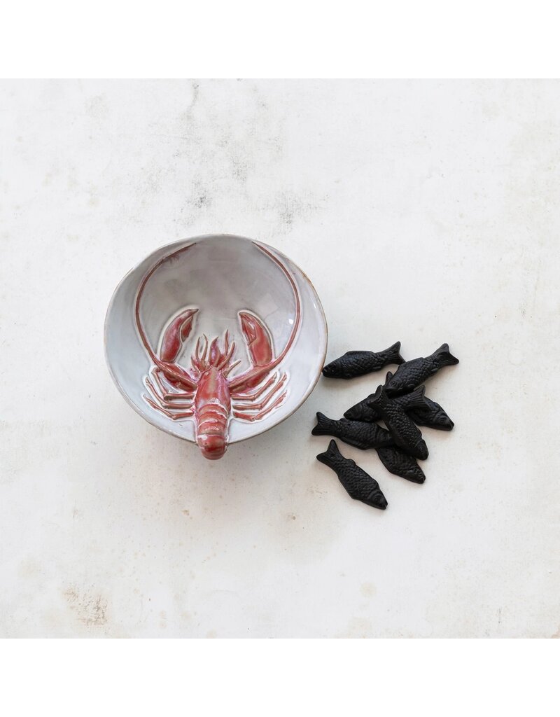 Shoreline Stoneware Bowl with 3D Lobster