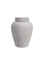 Sanctuary 7" White Round Stoneware Ginger Jar