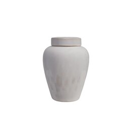 Sanctuary 7" White Round Stoneware Ginger Jar