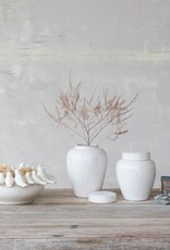 Sanctuary 7" White Round Stoneware Ginger Jar