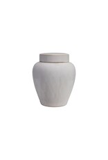 Sanctuary 6" White Round Stoneware Ginger Jar