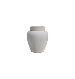 Sanctuary 6" White Round Stoneware Ginger Jar