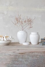 Sanctuary 6" White Round Stoneware Ginger Jar