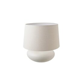 Shoreline 16" H White Stoneware Lamp w/Linen Shade