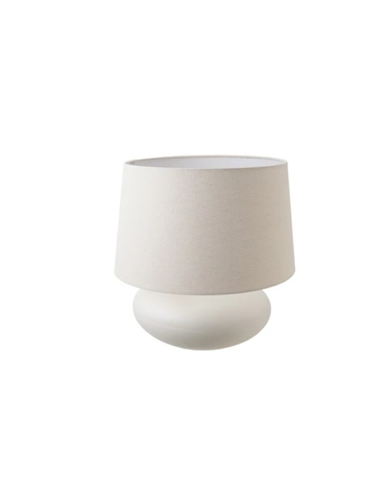 Shoreline 16" H White Stoneware Lamp w/Linen Shade