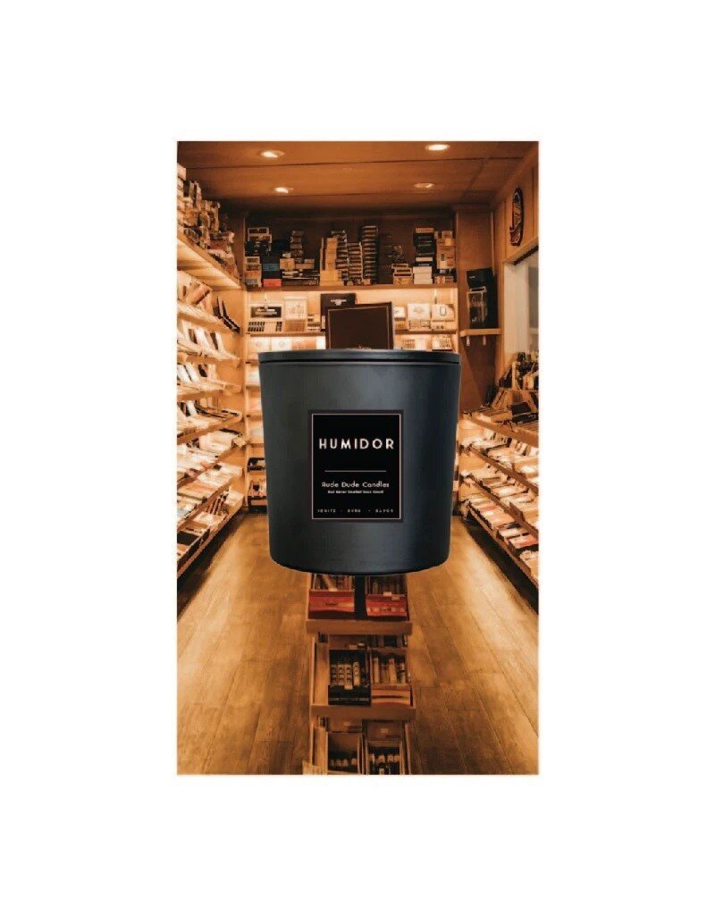Rude Dude Men Humidor - Rude Dude Men Candle, 18oz