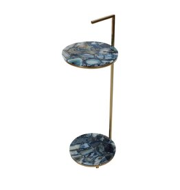 Agate Blue Agate Martini Table w/Handle