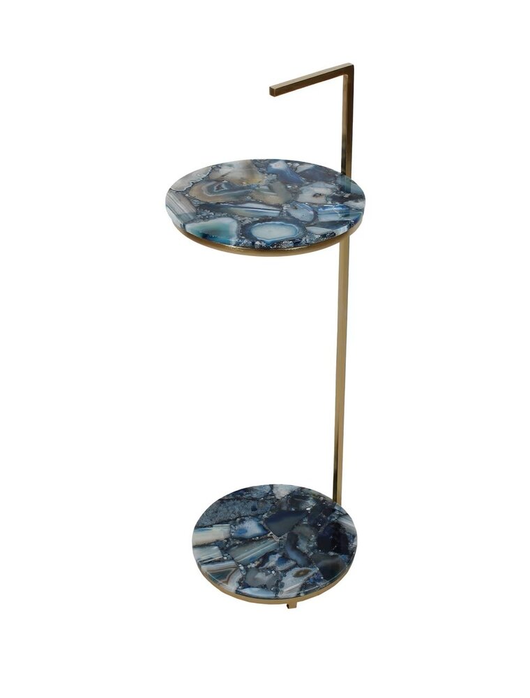 Agate Blue Agate Martini Table w/Handle