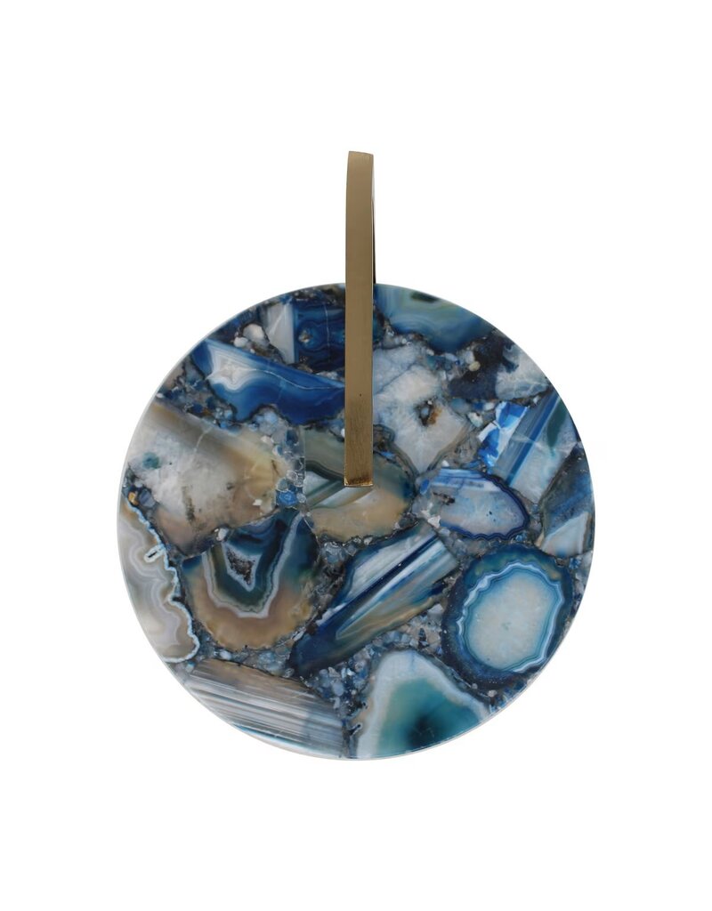 Agate Blue Agate Martini Table w/Handle