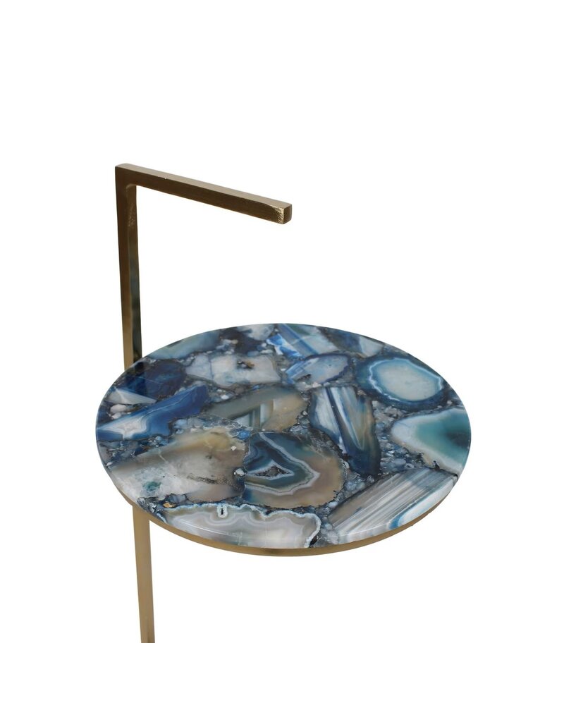 Agate Blue Agate Martini Table w/Handle