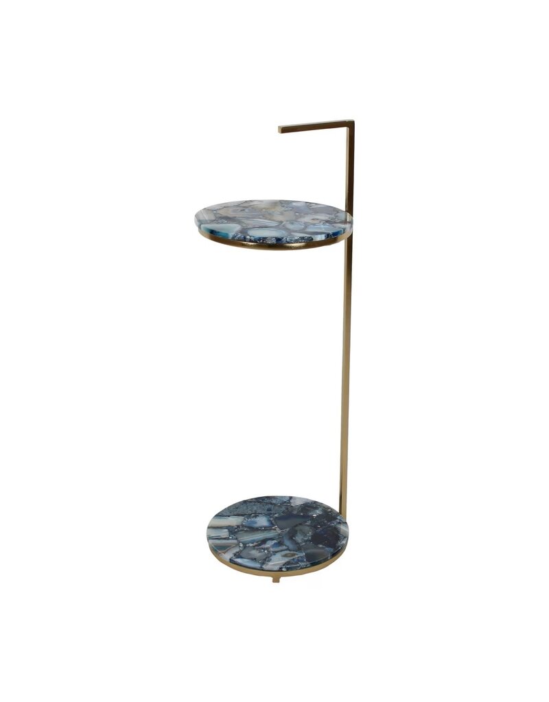 Agate Blue Agate Martini Table w/Handle