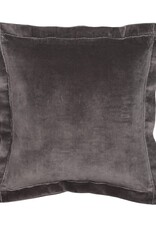 Vivian Vivian 20" Square Pillow, Grey Velvet
