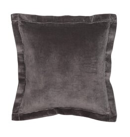Vivian Vivian 20" Square Pillow, Grey Velvet