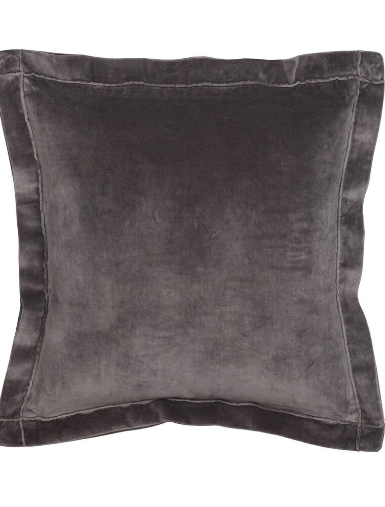 Vivian Vivian 20" Square Pillow, Grey Velvet