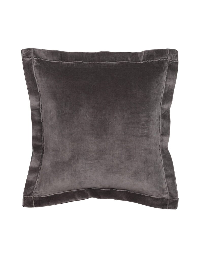 Vivian Vivian 20" Square Pillow, Grey Velvet