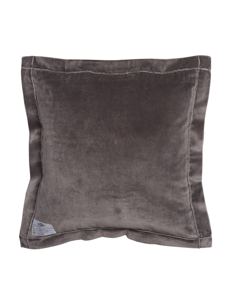 Vivian Vivian 20" Square Pillow, Grey Velvet