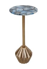 Agate Metal Martini Table w/Blue Agate