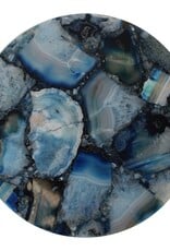 Agate Metal Martini Table w/Blue Agate
