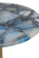 Agate Metal Martini Table w/Blue Agate