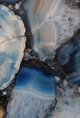Agate Metal Martini Table w/Blue Agate