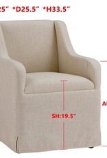 Barber Barber Dining Chair on Casters, Putty