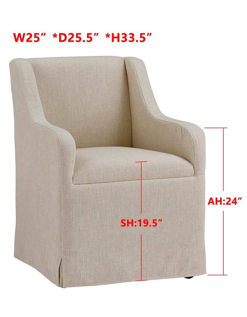 Barber Barber Dining Chair on Casters, Putty