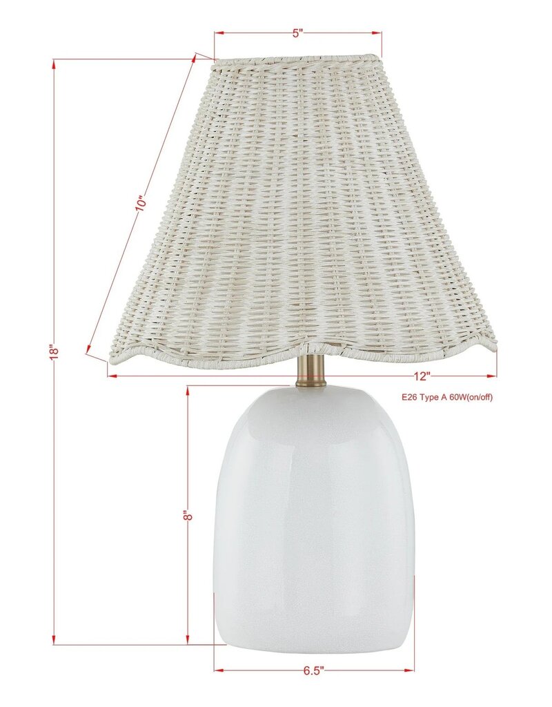 Praire Prairie Table Lamp, White