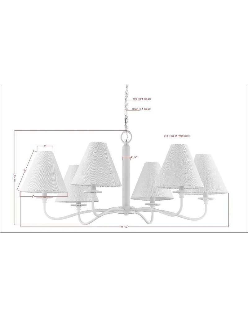 Hauser Hauser Chandelier, White