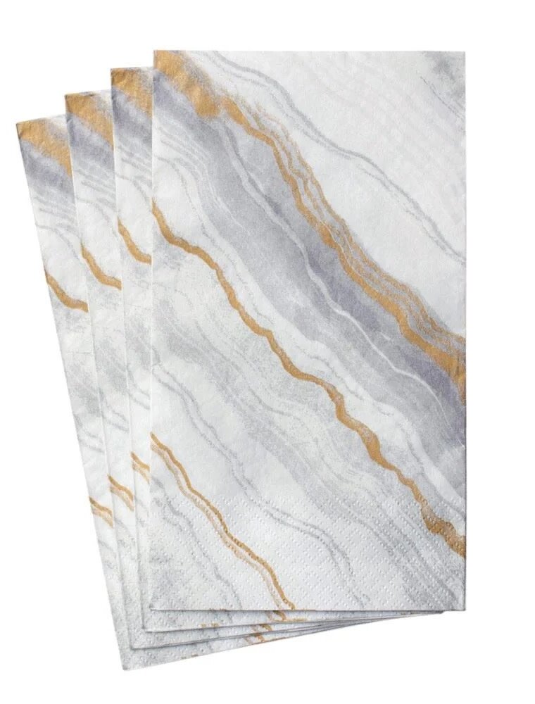 Caspari Guest Marble Grey