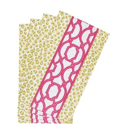 Caspari Guest Knots and Spots Green/Fuchsia