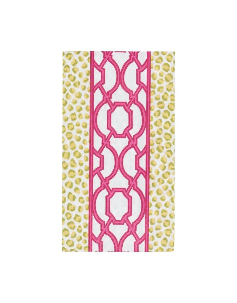 Caspari Guest Knots and Spots Green/Fuchsia