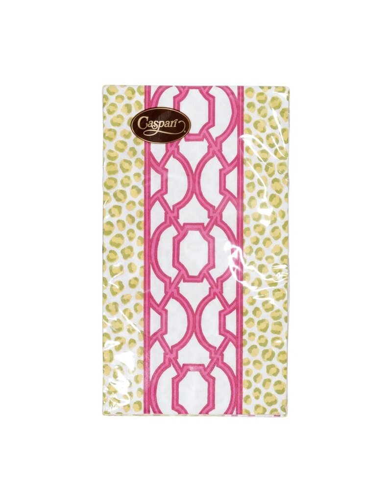 Caspari Guest Knots and Spots Green/Fuchsia