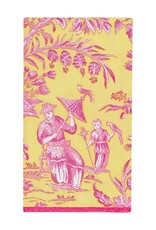 Caspari Guest Silk Road Toile Chartreuse