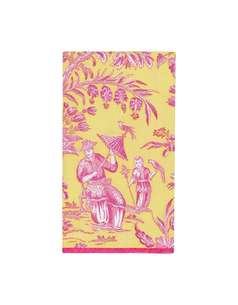Caspari Guest Silk Road Toile Chartreuse