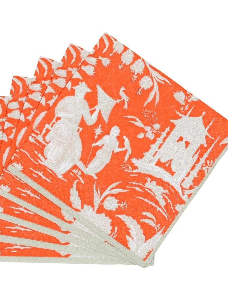 Caspari Cocktail Silk Road Toile Mandarin