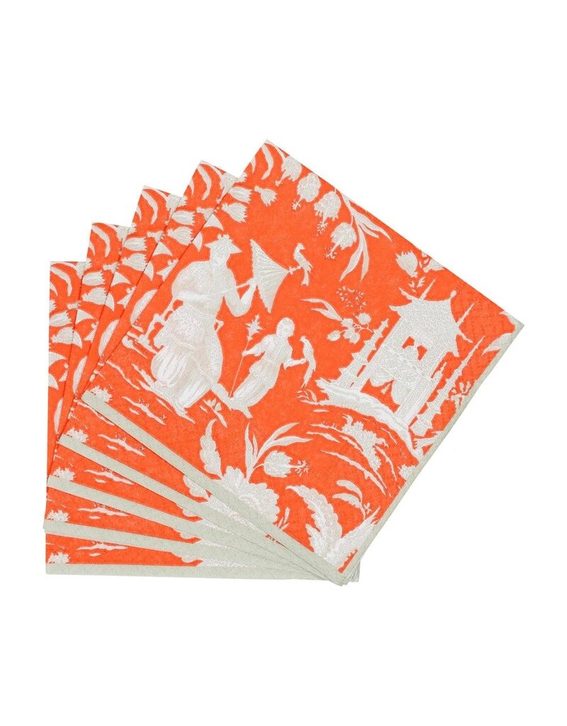 Caspari Cocktail Silk Road Toile Mandarin