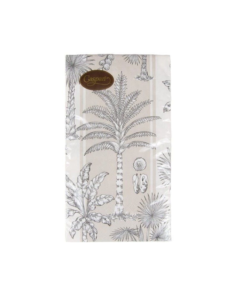 Caspari Guest Southern Palms Flax/White