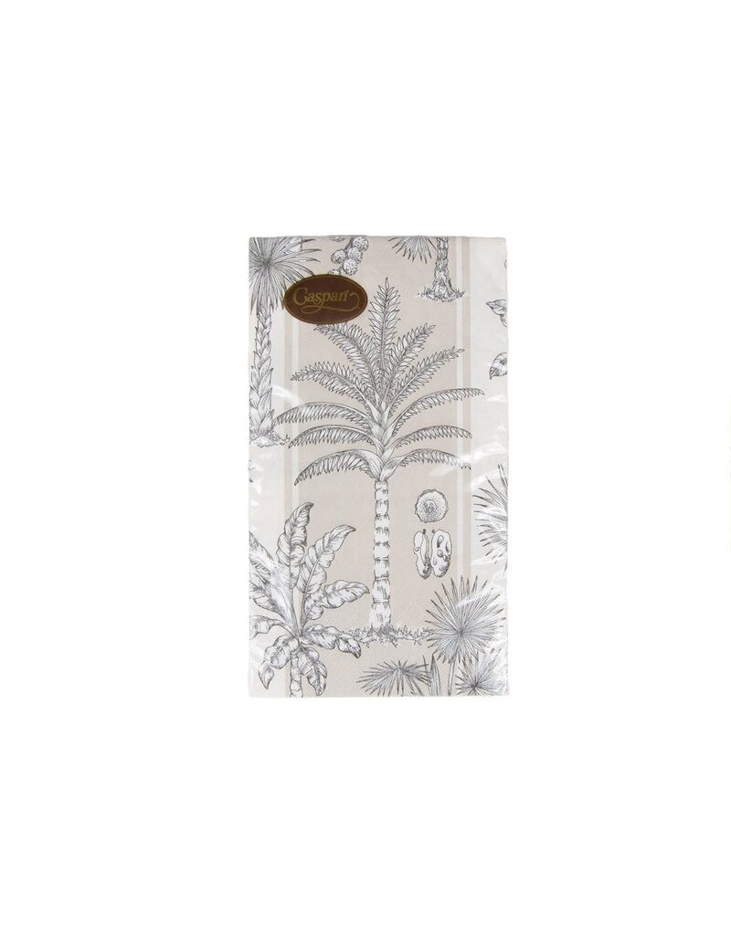 Caspari Guest Southern Palms Flax/White