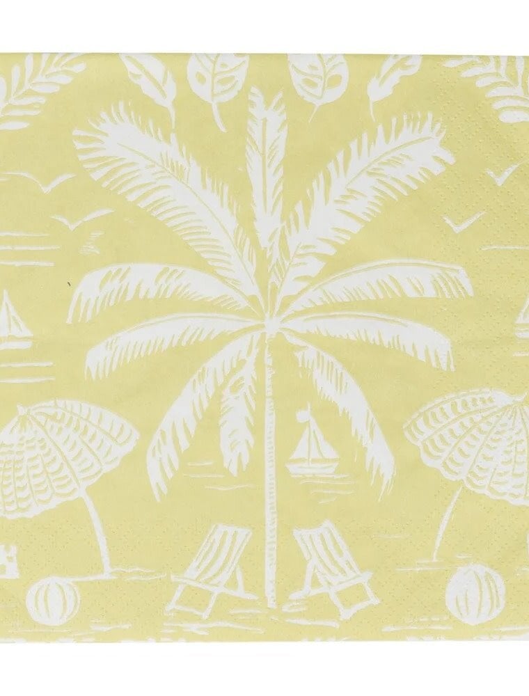 Caspari Luncheon Palms and Parasols Key Lime