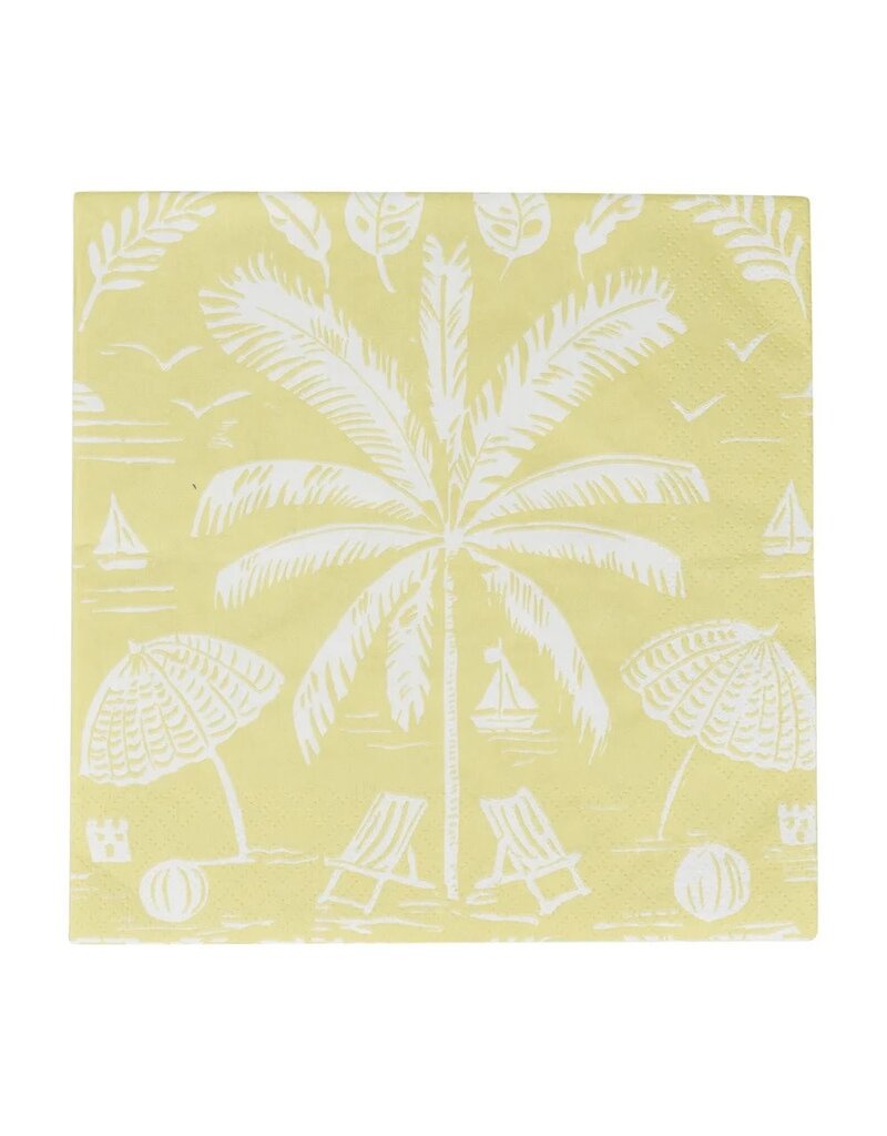 Caspari Luncheon Palms and Parasols Key Lime