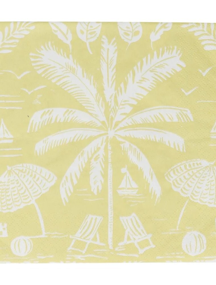 Caspari Cocktail Palms and Parasols Key Lime