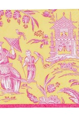 Caspari Cocktail Silk Road Toile Chartreuse