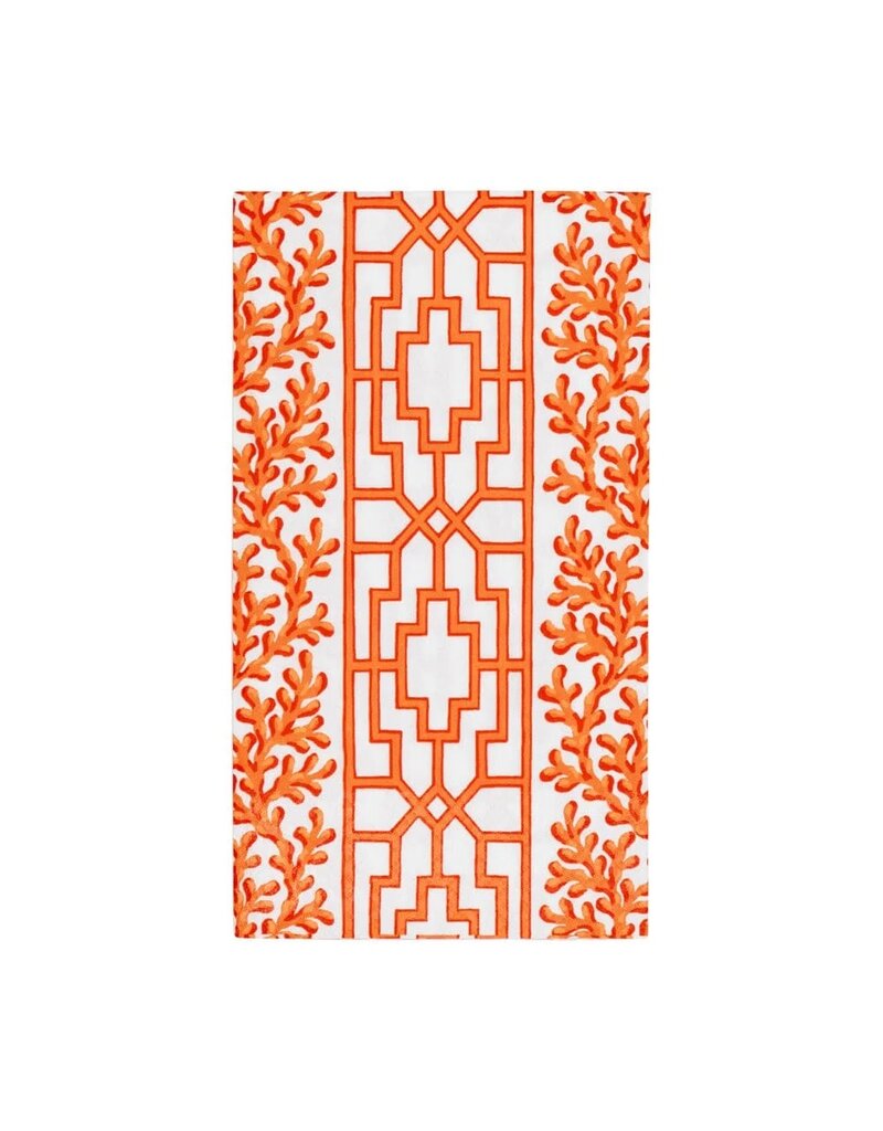 Caspari Guest Coral and Trellis Coral