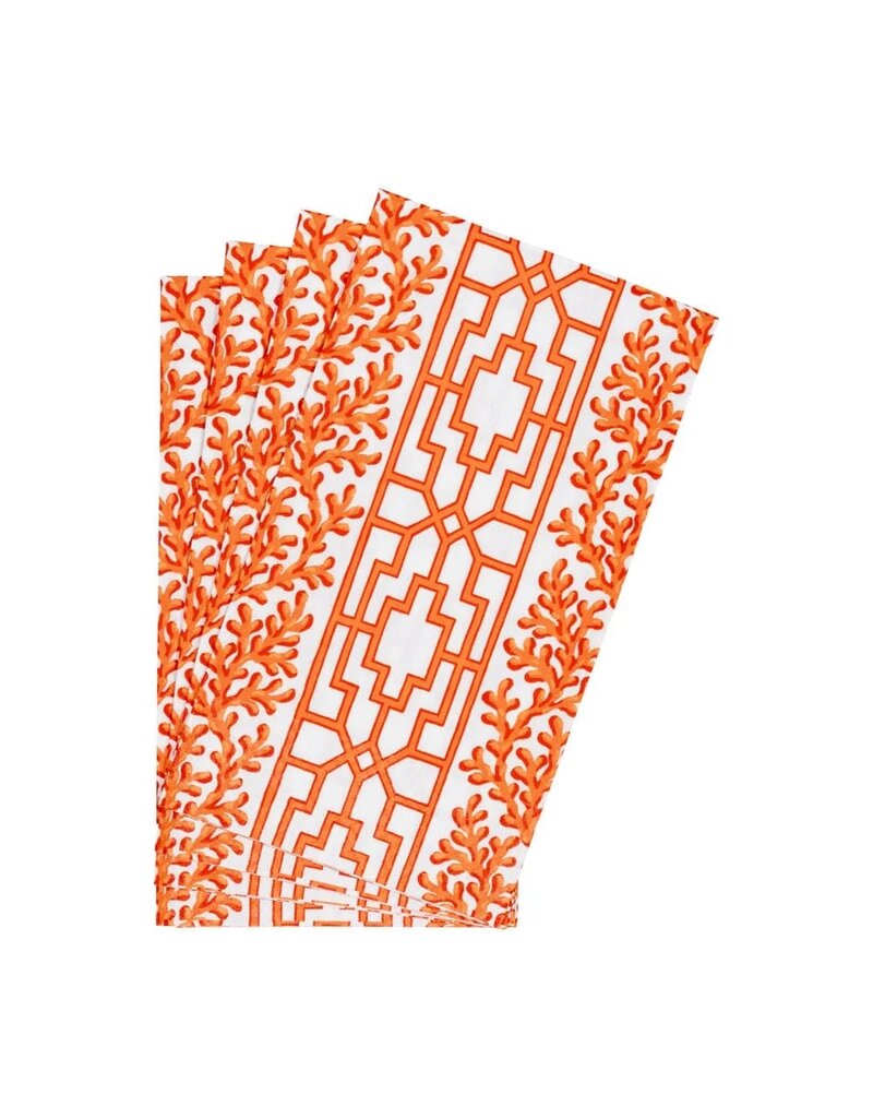 Caspari Guest Coral and Trellis Coral