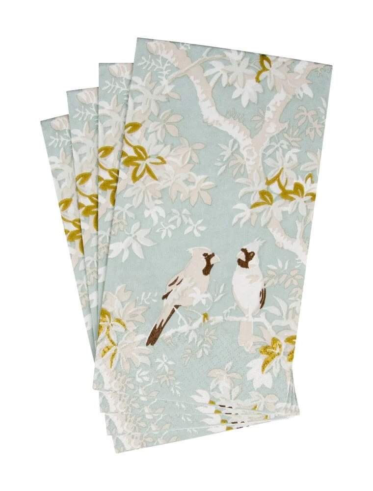 Caspari Guest Scenic Songbirds Celadon