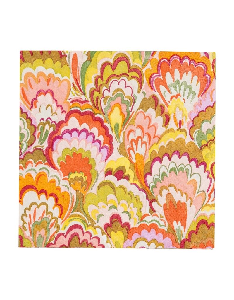 Caspari Cocktail Marbled Ceramica Raspberry