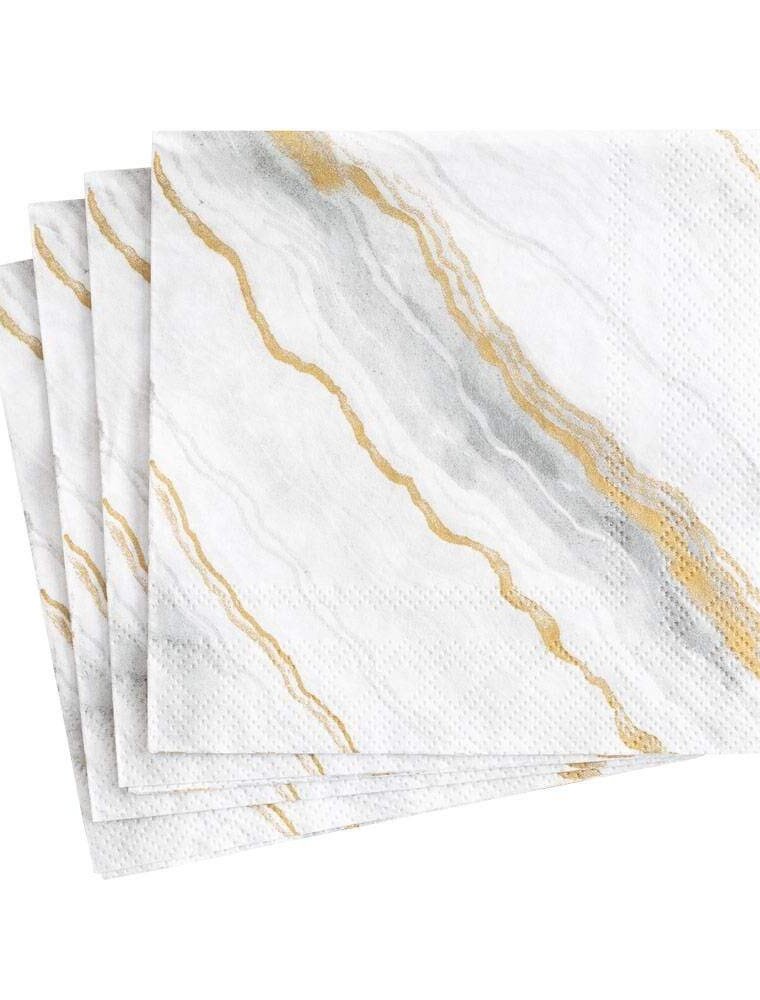 Caspari Cocktail Marble Grey